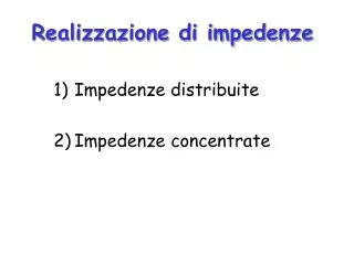 realizzazione di impedenze