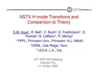 NSTX H-mode Transitions and Comparison to Theory