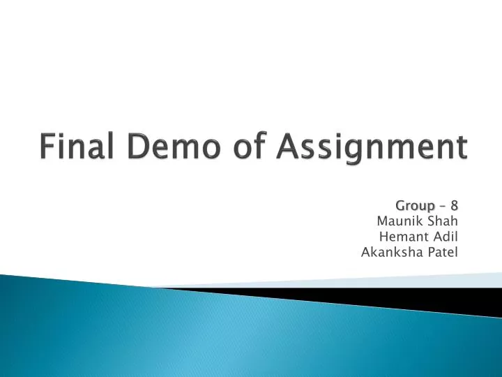 final demo of assignment