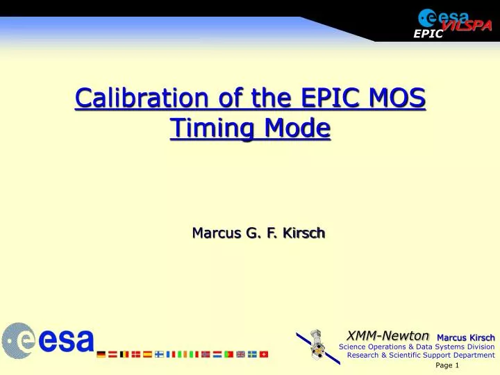 calibration of the epic mos timing mode