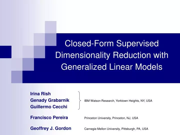 closed form supervised dimensionality reduction with generalized linear models