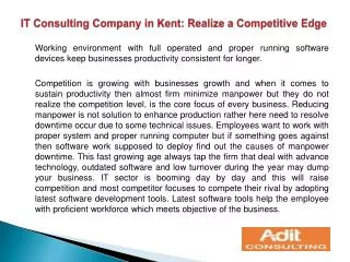 IT Consulting Company in Kent: Realize a Competitive Edge