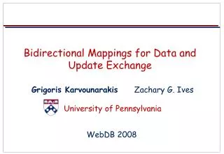 Bidirectional Mappings for Data and Update Exchange