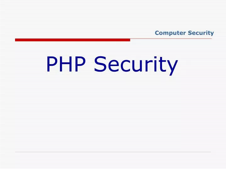 php security