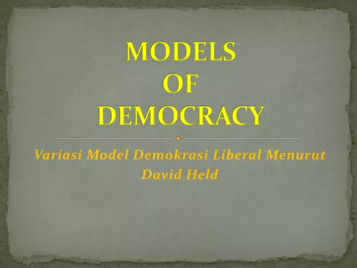 models of democracy