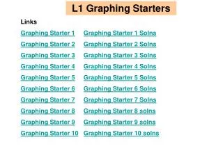 L1 Graphing Starters