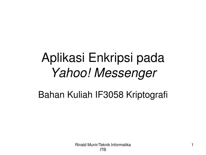 aplikasi enkripsi pada yahoo messenger