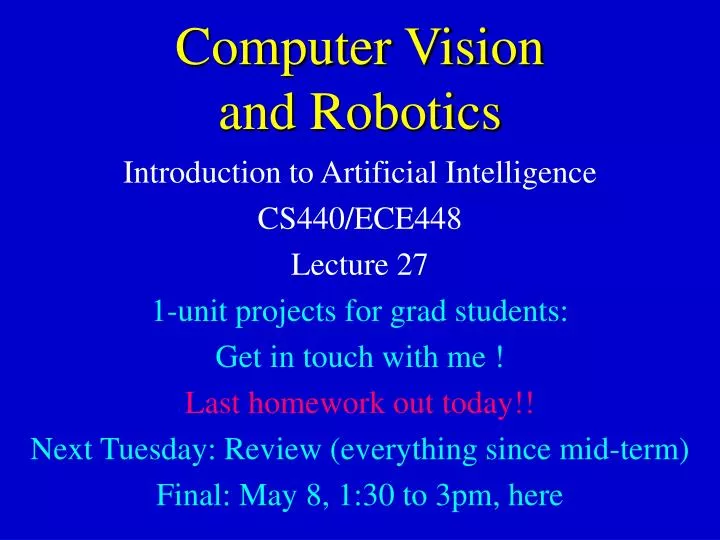computer vision and robotics
