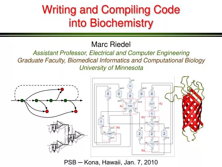 writing and compiling code into biochemistry