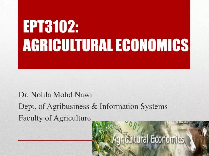 ept3102 agricultural economics