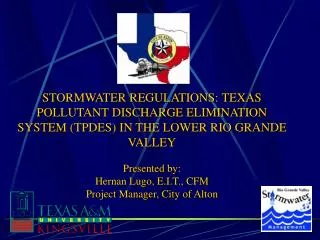 Presented by: Hernan Lugo, E.I.T., CFM Project Manager, City of Alton