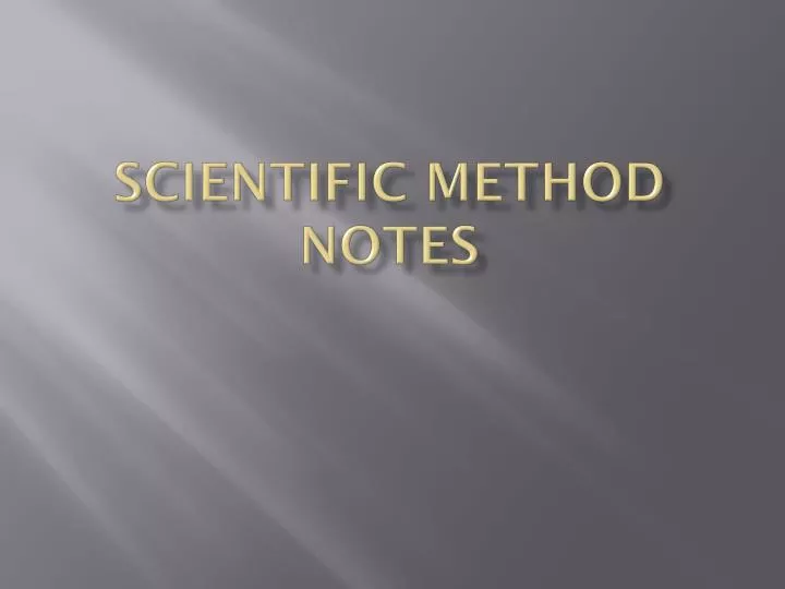 scientific method notes