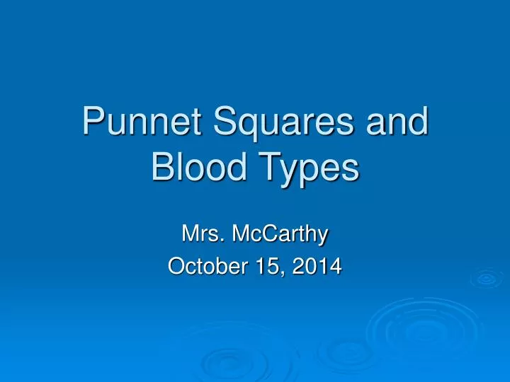 punnet squares and blood types