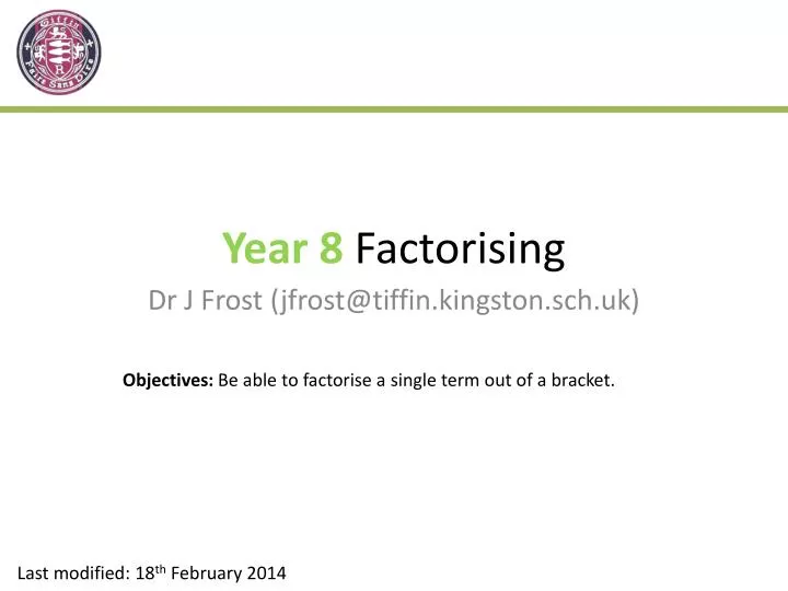 year 8 factorising