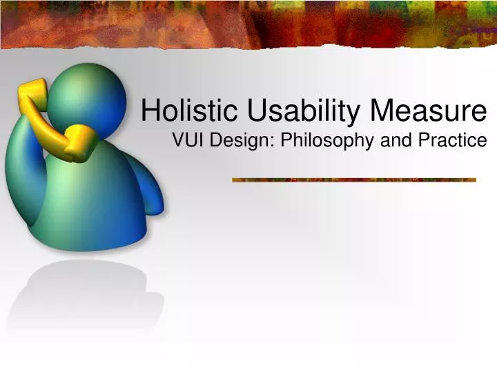 holistic usability measure vui design philosophy and practice