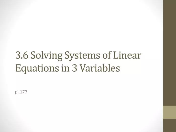 3 6 solving systems of linear equations in 3 variables