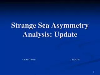 Strange Sea Asymmetry Analysis: Update