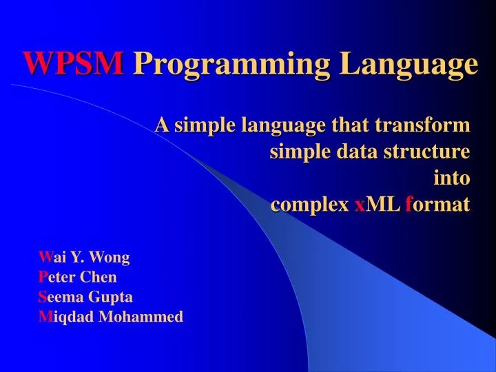 wpsm programming language