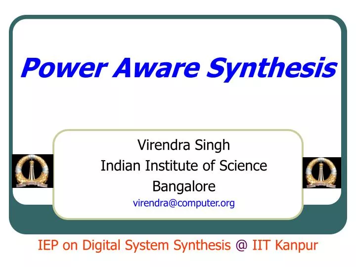 power aware synthesis
