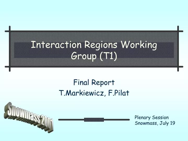interaction regions working group t1