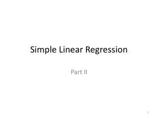 Simple Linear Regression