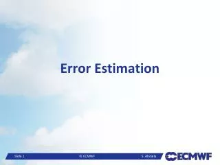 Error Estimation
