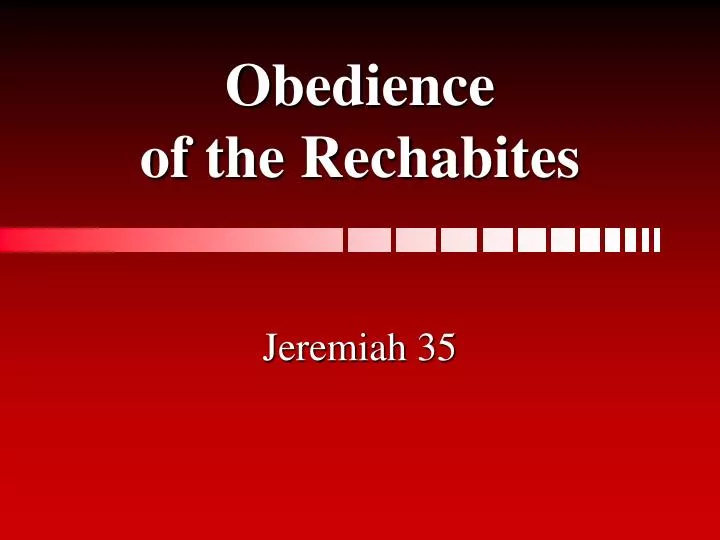 obedience of the rechabites