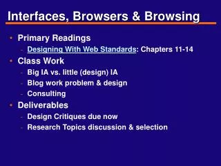 Interfaces, Browsers &amp; Browsing