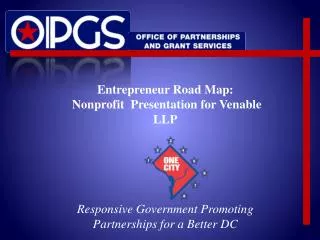 Entrepreneur Road Map: Nonprofit Presentation for Venable LLP