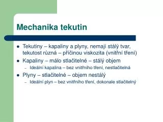 mechanika tekutin