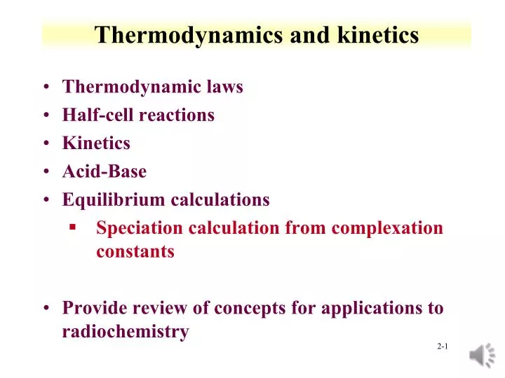 thermodynamics and kinetics