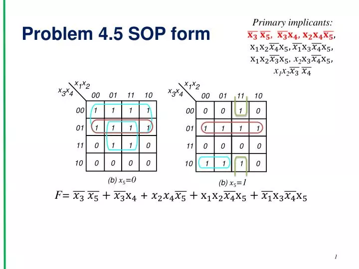 problem 4 5 sop form
