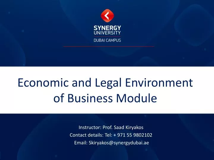 economic and legal environment of business module