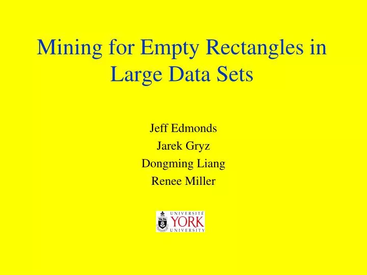 mining for empty rectangles in large data sets