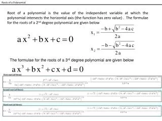 Roots of a Polynomial: