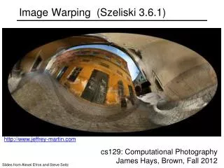 Image Warping (Szeliski 3.6.1)