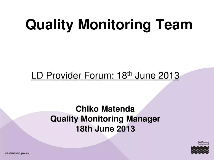 quality monitoring team