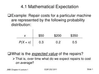 4.1 Mathematical Expectation