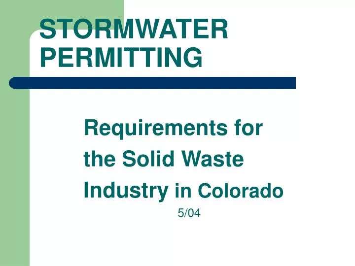 requirements for the solid waste industry in colorado 5 04