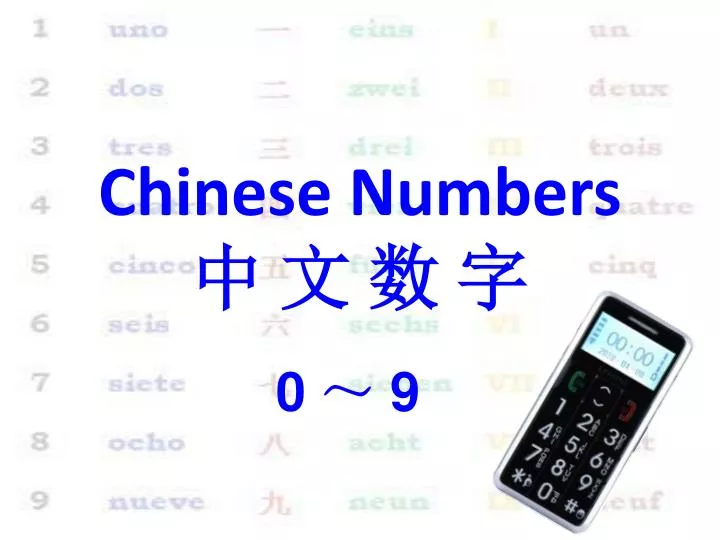 PPT - Chinese Numbers 中 文 数 字 PowerPoint Presentation, free download ...