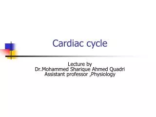 Cardiac cycle