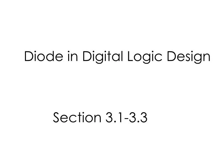 diode in digital logic design