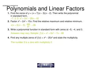Polynomials and Linear Factors