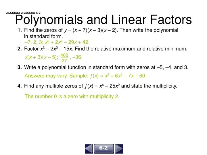 polynomials and linear factors