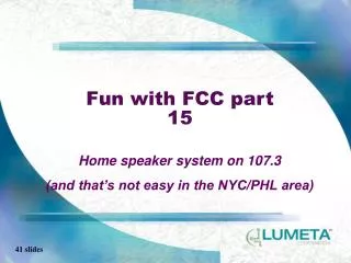 Fun with FCC part 15