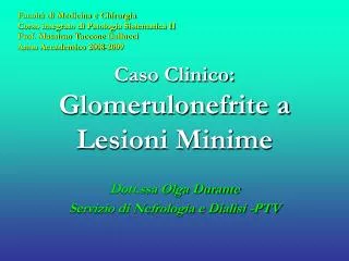 caso clinico glomerulonefrite a lesioni minime