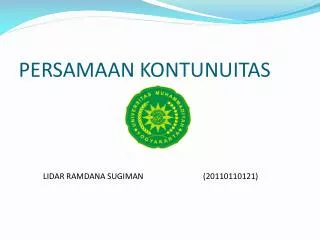 persamaan kontunuitas
