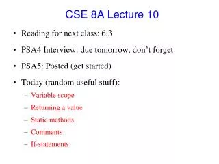 CSE 8A Lecture 10