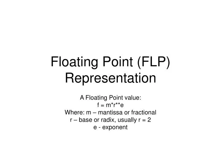 floating point flp representation