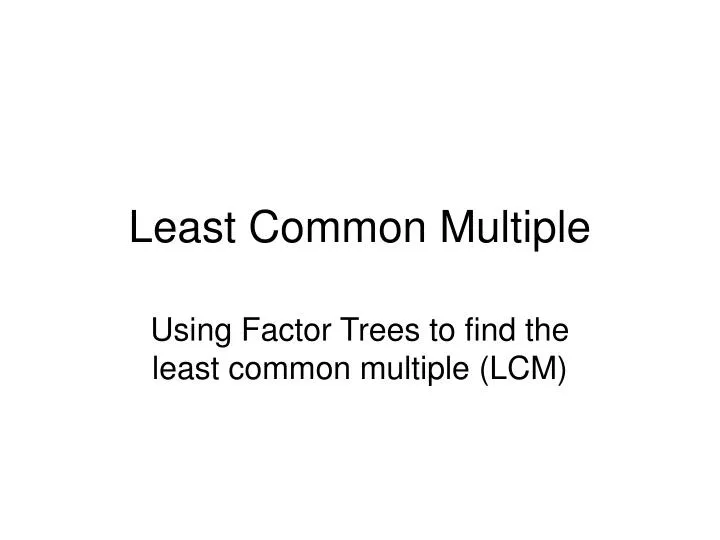 least common multiple